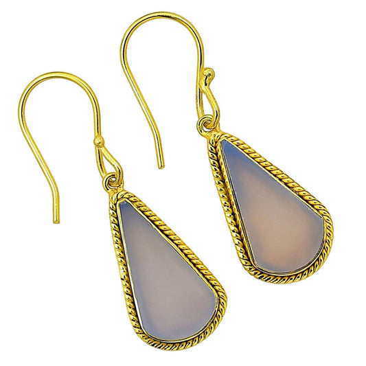 Aqua Chalcedony Earrings EM-1055 TE01055