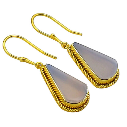 Aqua Chalcedony Earrings EM-1055 TE01055