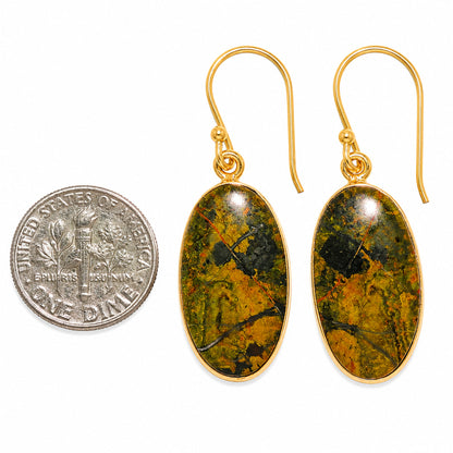 Turkish Rainforest Chrysocolla Earrings EM-1001 TE01089