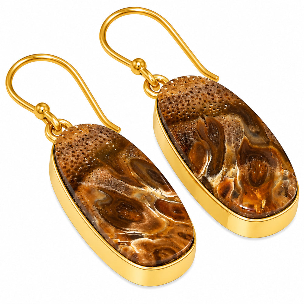 Root Plume Agate Earrings EM-1001 TE01090