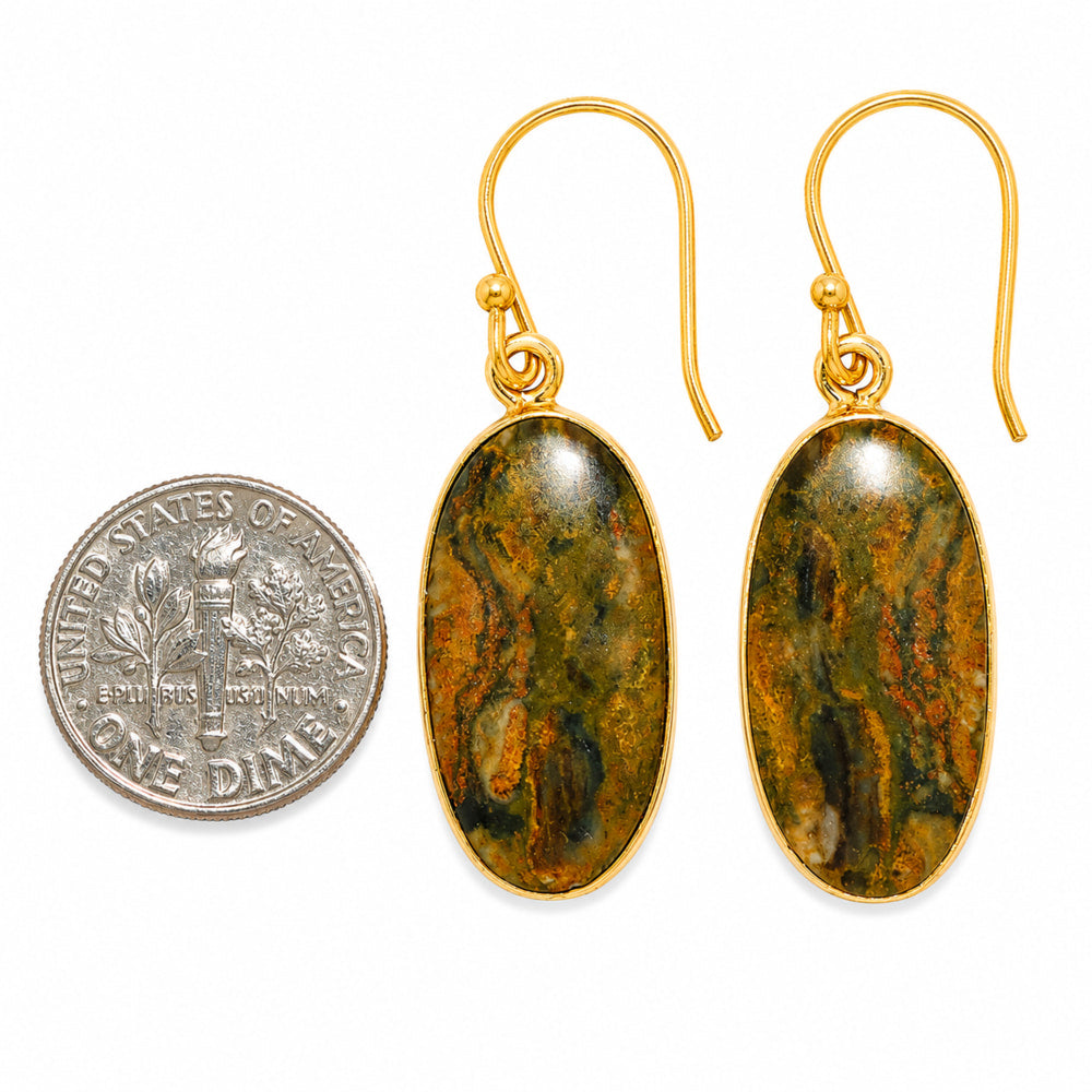 Turkish Rainforest Chrysocolla Earrings EM-1001 TE01091