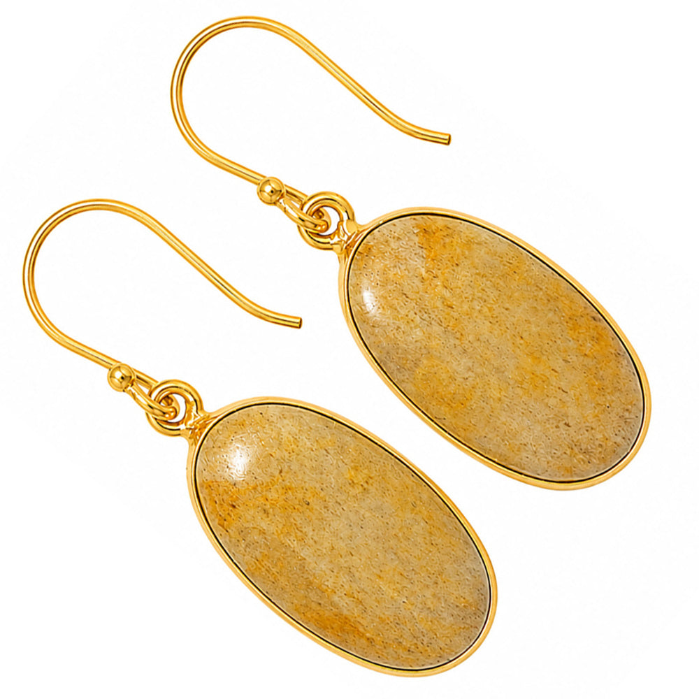 Honey Aragonite Earrings EM-1001 TE01100