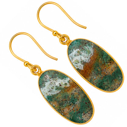 Moss Agate Earrings EM-1001 TE01106