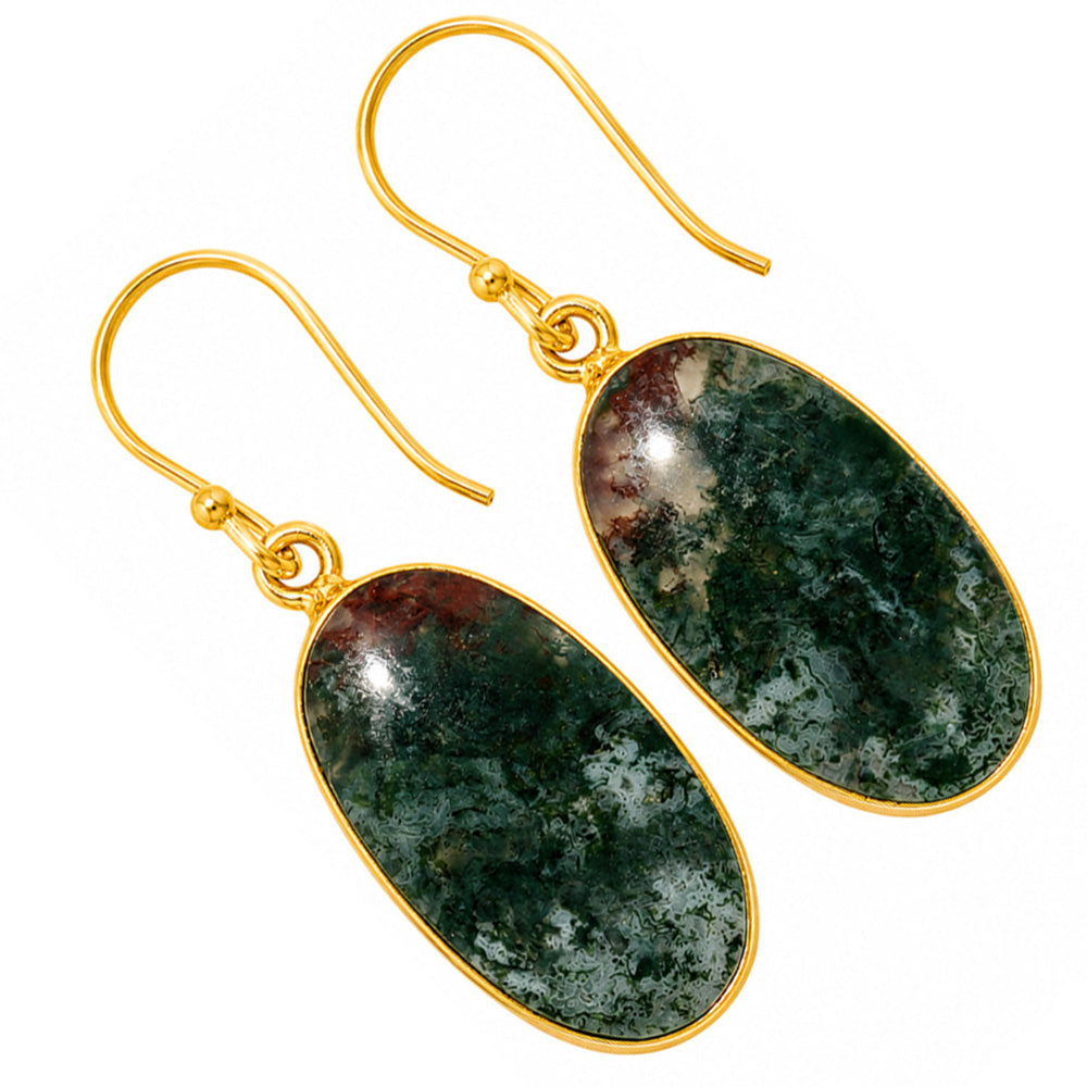 Moss Agate Earrings EM-1001 TE01107