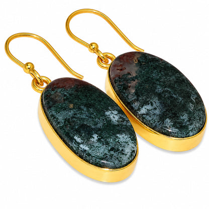 Moss Agate Earrings EM-1001 TE01107