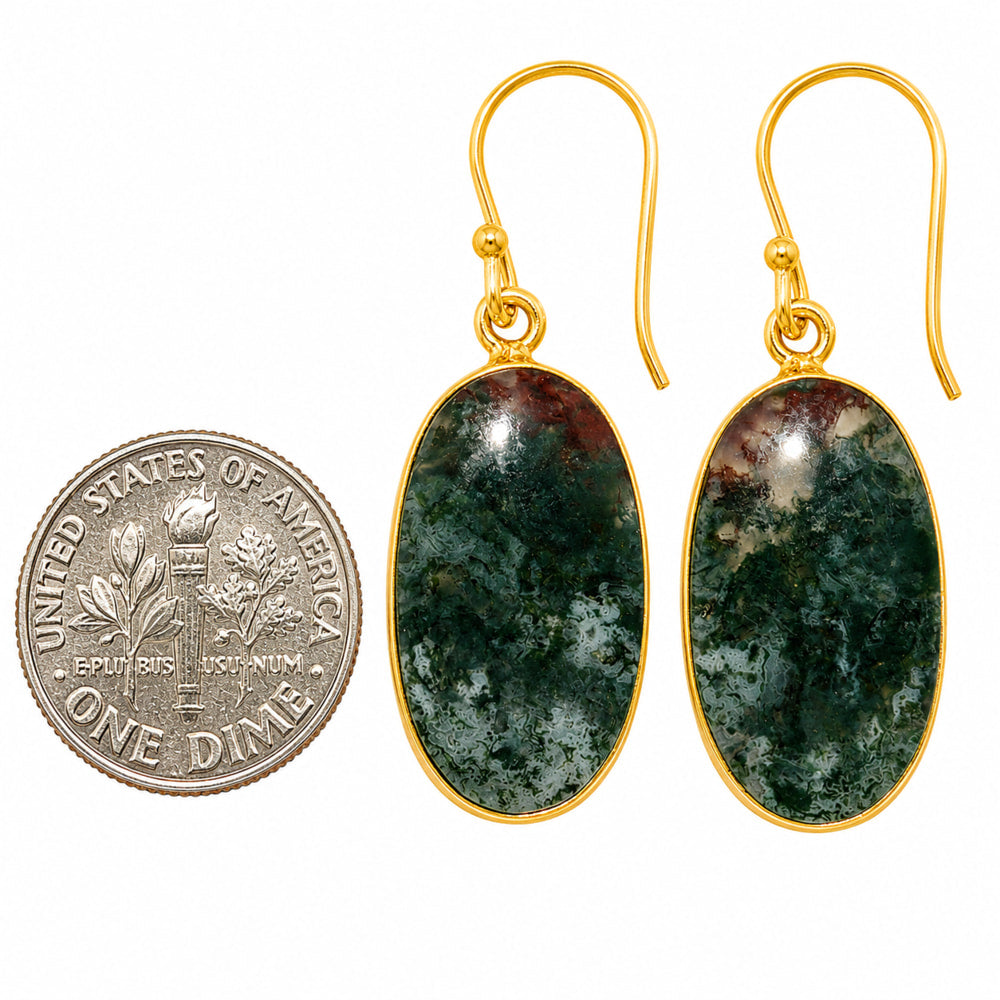 Moss Agate Earrings EM-1001 TE01107