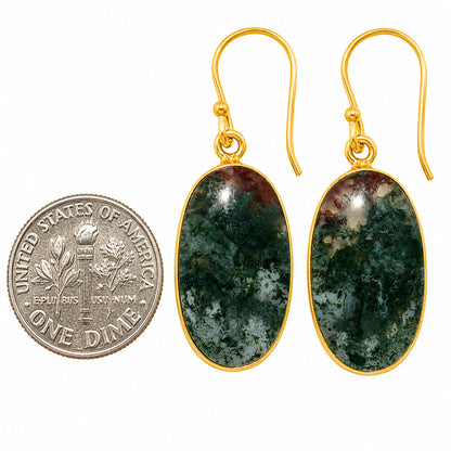 Moss Agate Earrings EM-1001 TE01107