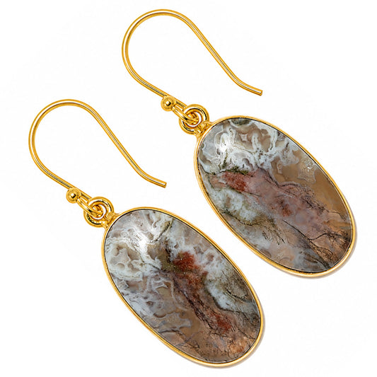 Moss Agate Earrings EM-1001 TE01136
