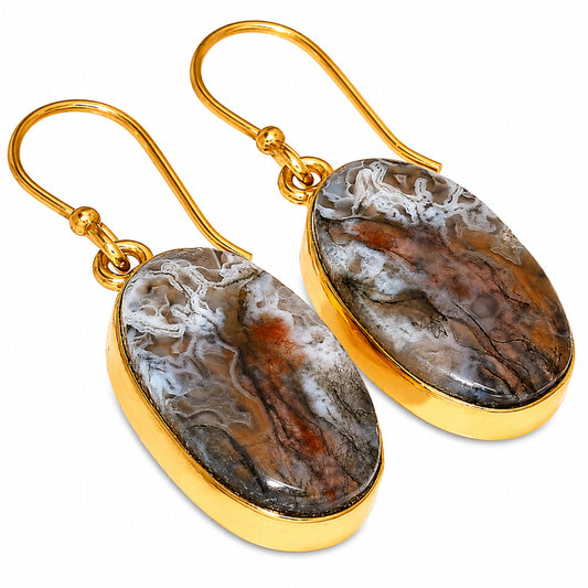Moss Agate Earrings EM-1001 TE01136