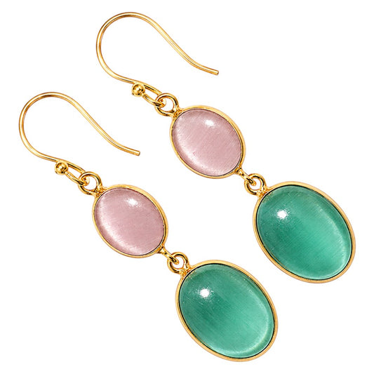 Green Quartz and Pink Quartz Earrings EM-1002 TE01160