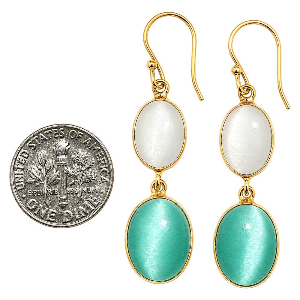 Green Quartz and White Quartz Earrings EM-1002 TE01161