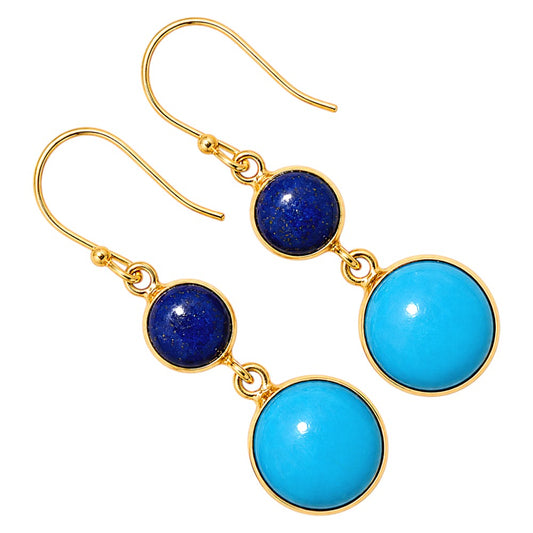 Sleeping Beauty Turquoise and Lapis Lazuli Earrings EM-1002 TE01165