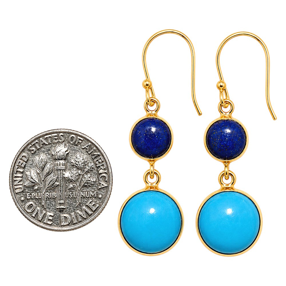 Sleeping Beauty Turquoise and Lapis Lazuli Earrings EM-1002 TE01165