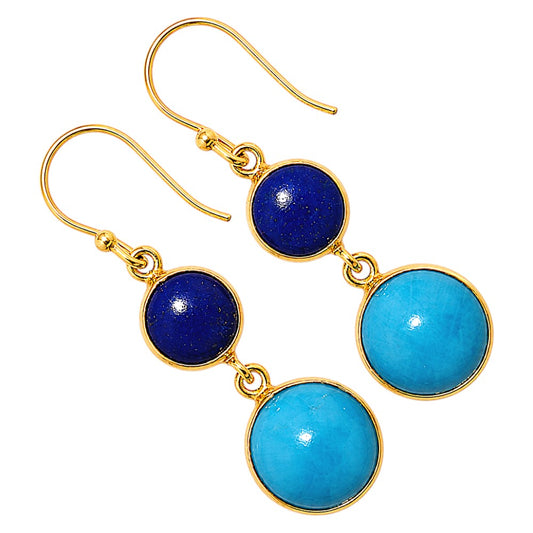Sleeping Beauty Turquoise and Lapis Lazuli Earrings EM-1002 TE01166