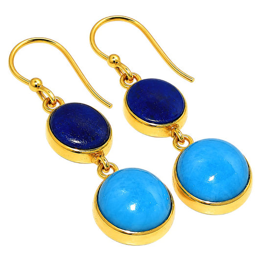 Sleeping Beauty Turquoise and Lapis Lazuli Earrings EM-1002 TE01166