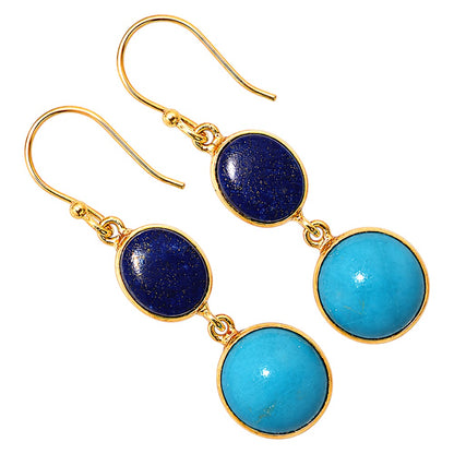 Lapis Lazuli and Sleeping Beauty Turquoise Earrings EM-1002 TE01168