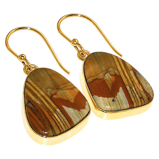 Rocky Butte Picture Jasper Earrings EM-1001 TE01192