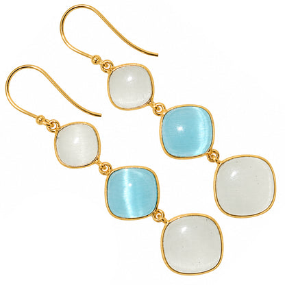 White Selenite and Blue Selenite Earrings EM-1007 TE01195