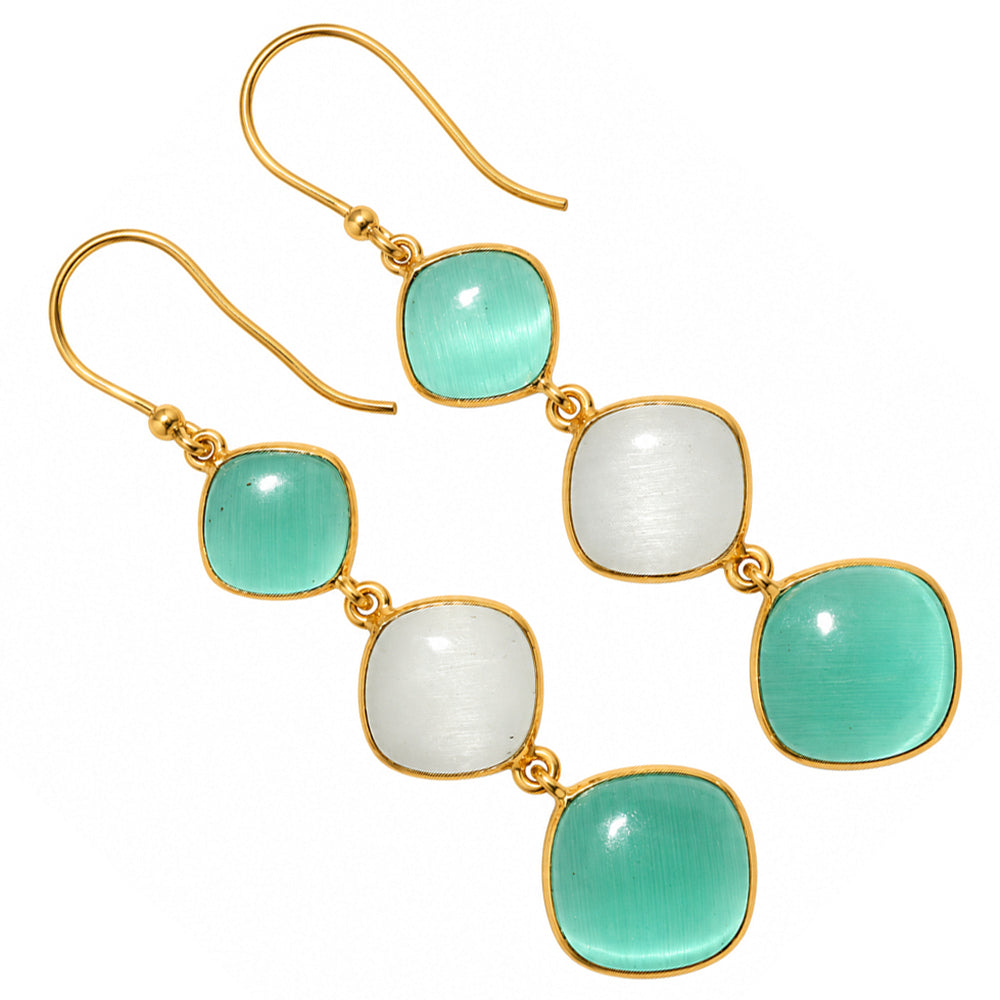 Green Selenite and White Selenite Earrings EM-1007 TE01198