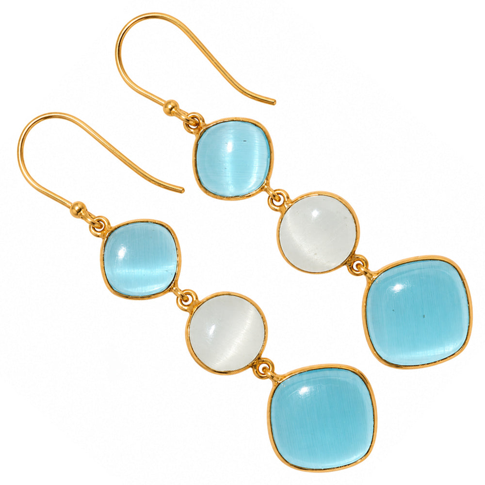 Blue Selenite and White Selenite Earrings EM-1007 TE01201