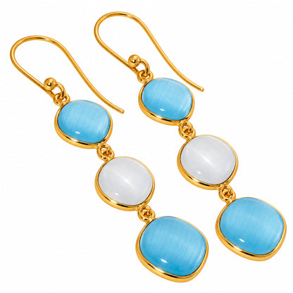 Blue Selenite and White Selenite Earrings EM-1007 TE01201