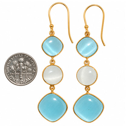 Blue Selenite and White Selenite Earrings EM-1007 TE01201