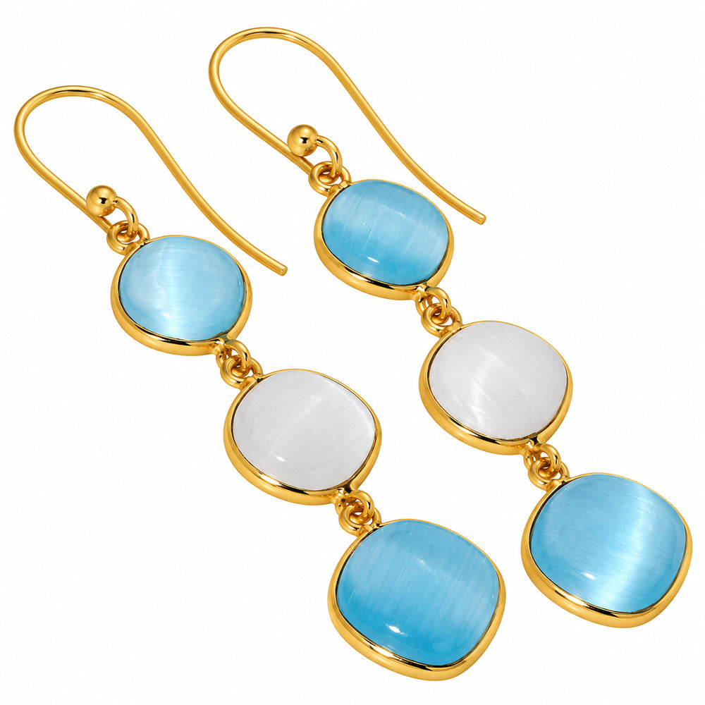 Blue Selenite and White Selenite Earrings EM-1007 TE01202