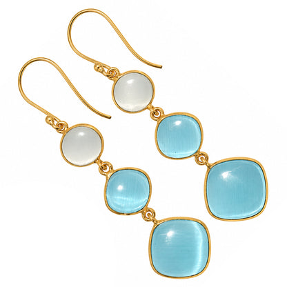 Blue Selenite and White Selenite Earrings EM-1007 TE01203