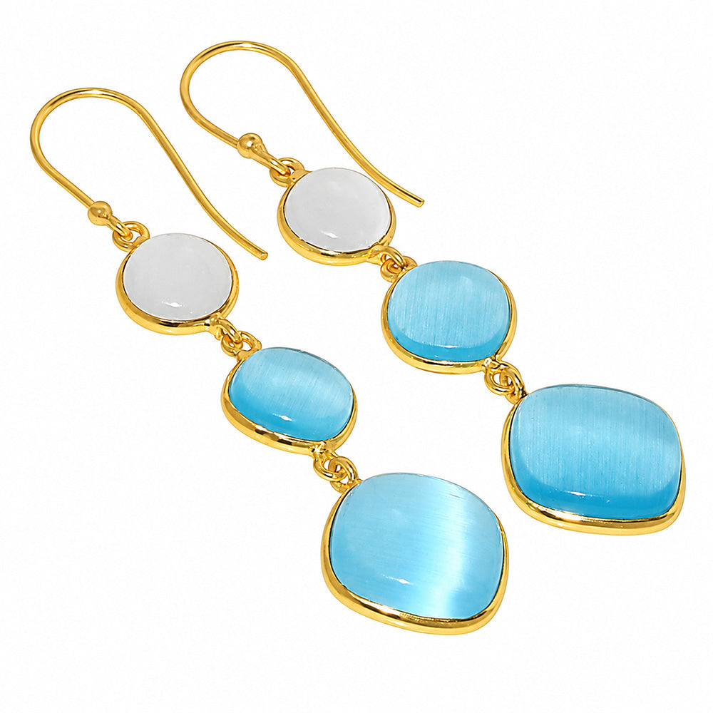 Blue Selenite and White Selenite Earrings EM-1007 TE01203