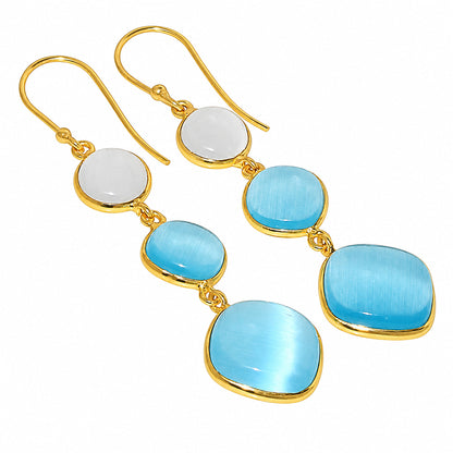 Blue Selenite and White Selenite Earrings EM-1007 TE01203