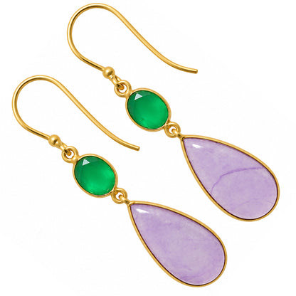 Dragon Vein Agate and Green Onyx Earrings EM-1002 TE01227