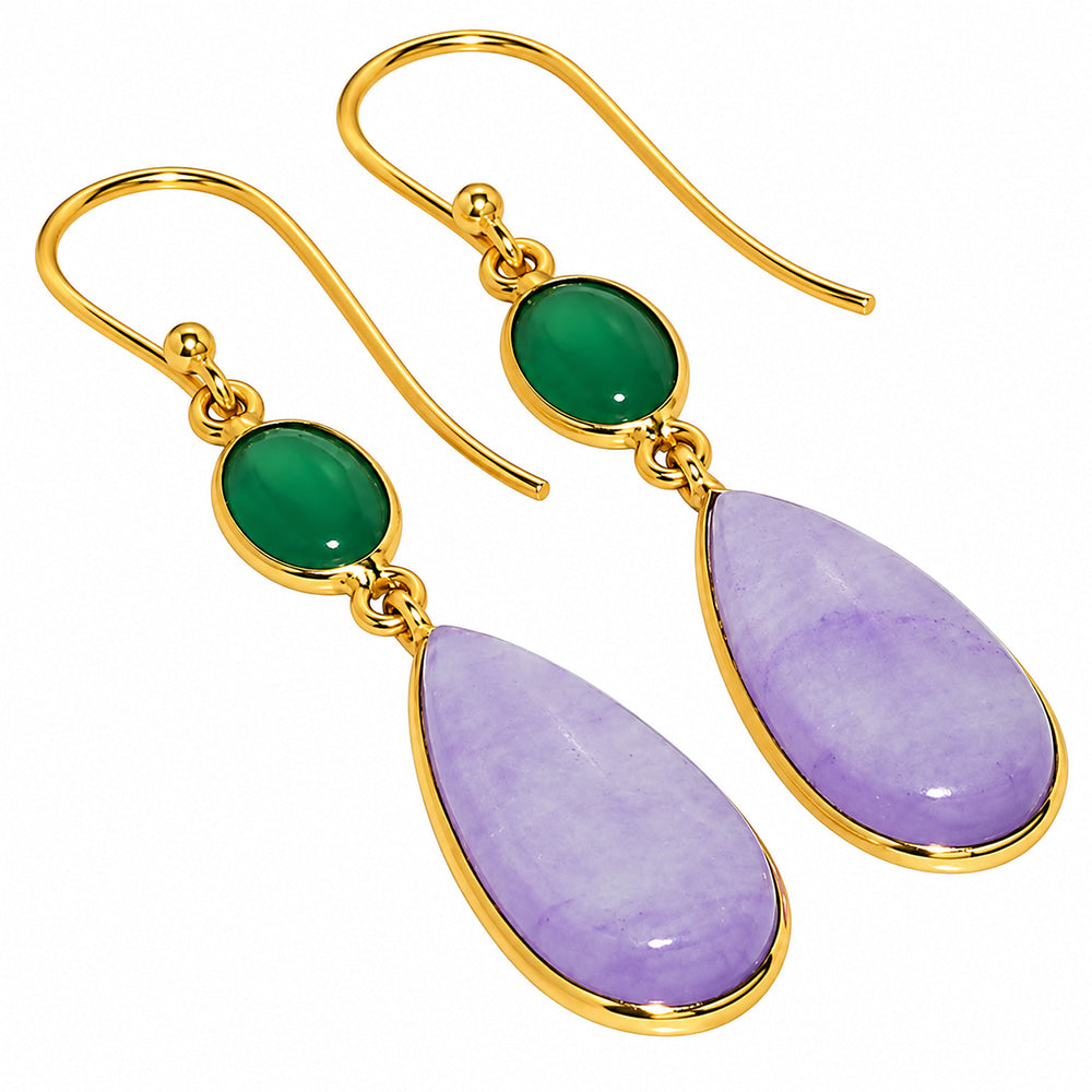 Dragon Vein Agate and Green Onyx Earrings EM-1002 TE01227