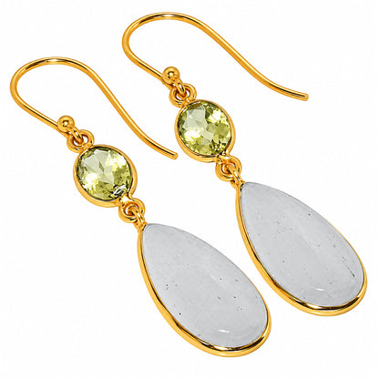White Selenite and Lemon Quartz Earrings EM-1002 TE01229