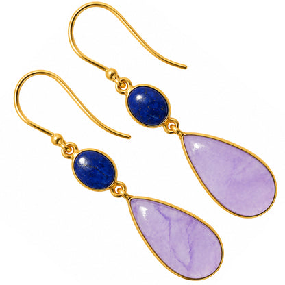 Dragon Vein Agate and Lapis Lazuli Earrings EM-1002 TE01231