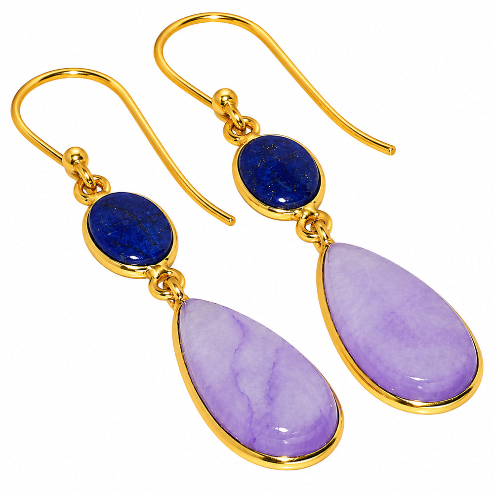 Dragon Vein Agate and Lapis Lazuli Earrings EM-1002 TE01231