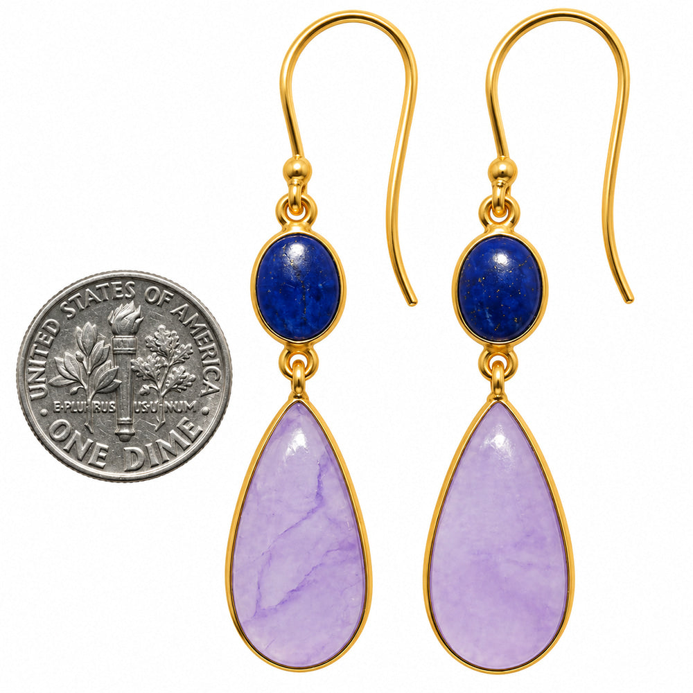 Dragon Vein Agate and Lapis Lazuli Earrings EM-1002 TE01231