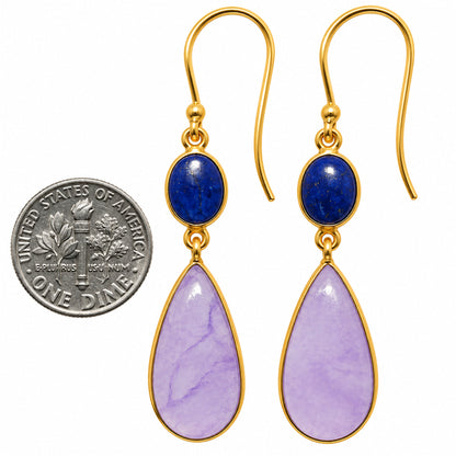 Dragon Vein Agate and Lapis Lazuli Earrings EM-1002 TE01231