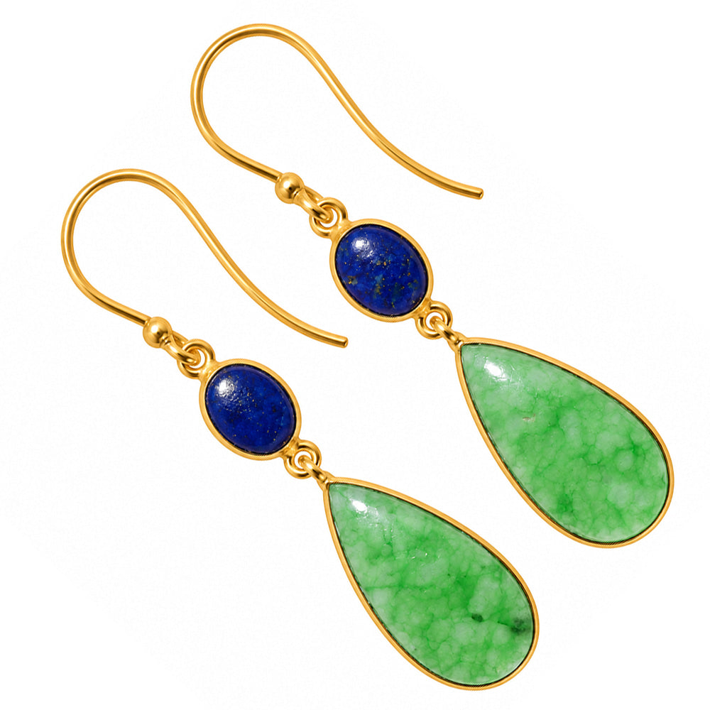 Dragon Vein Agate and Lapis Lazuli Earrings EM-1002 TE01237