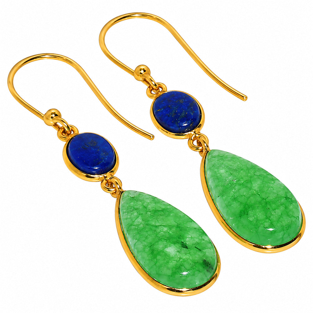 Dragon Vein Agate and Lapis Lazuli Earrings EM-1002 TE01237