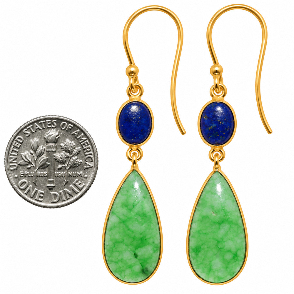 Dragon Vein Agate and Lapis Lazuli Earrings EM-1002 TE01237