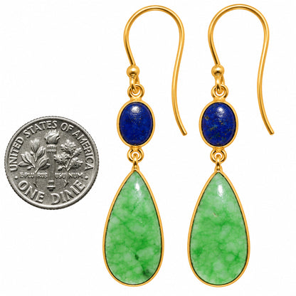 Dragon Vein Agate and Lapis Lazuli Earrings EM-1002 TE01237