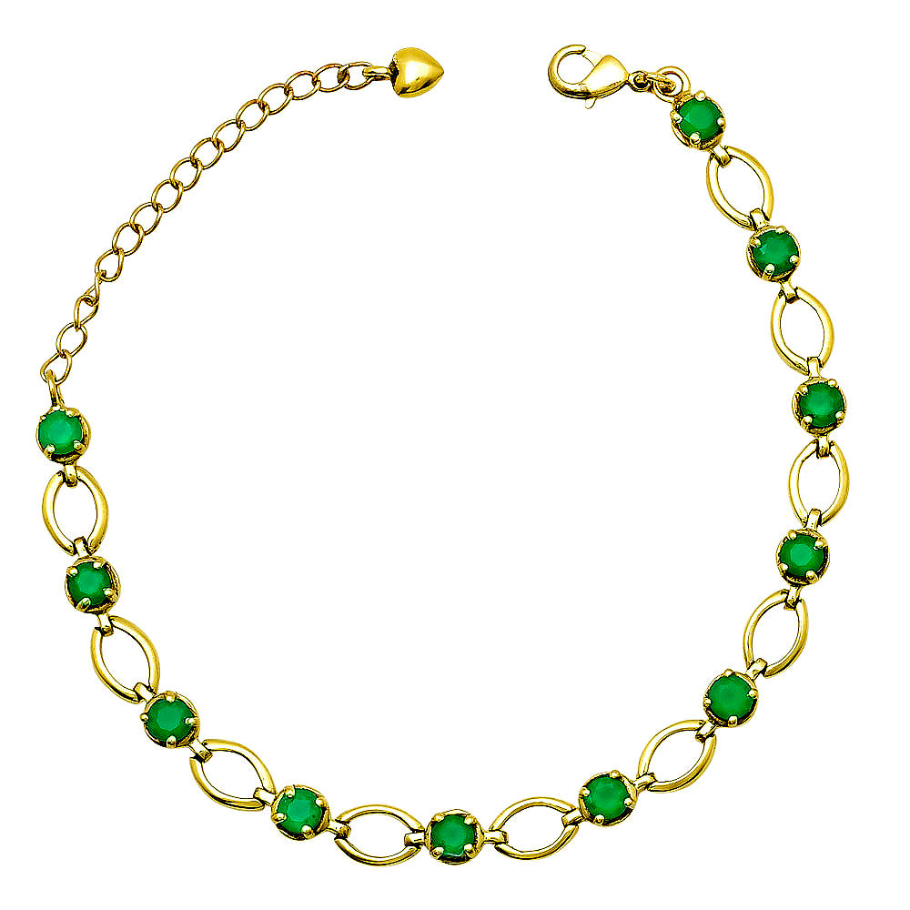 Colorful Gemstone 18K Gold Plated Bracelet – Designer Jewelry USA TGB1001 BM-1049