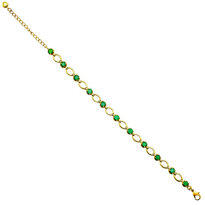 Colorful Gemstone 18K Gold Plated Bracelet – Designer Jewelry USA TGB1001 BM-1049