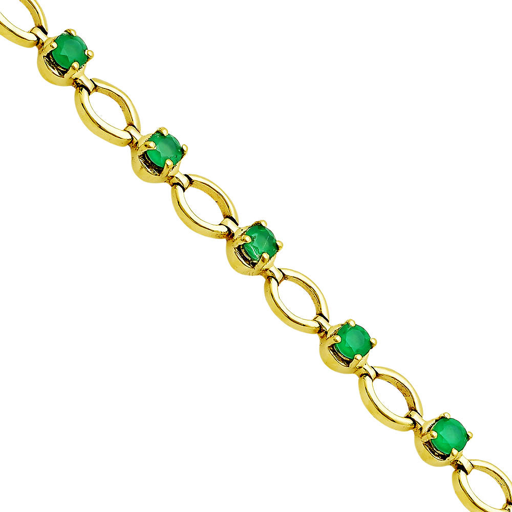 Colorful Gemstone 18K Gold Plated Bracelet – Designer Jewelry USA TGB1001 BM-1049