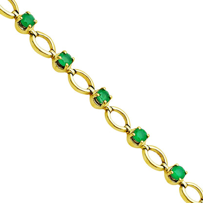 Colorful Gemstone 18K Gold Plated Bracelet – Designer Jewelry USA TGB1001 BM-1049