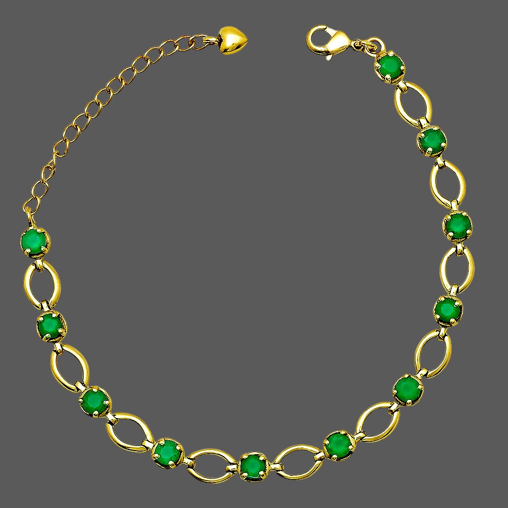 Colorful Gemstone 18K Gold Plated Bracelet – Designer Jewelry USA TGB1001 BM-1049