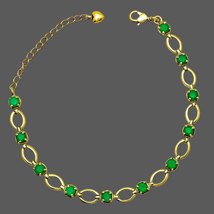 Colorful Gemstone 18K Gold Plated Bracelet – Designer Jewelry USA TGB1001 BM-1049