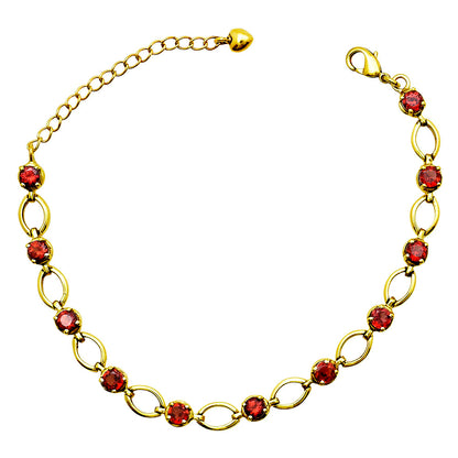 Colorful Gemstone 18K Gold Plated Bracelet – Designer Jewelry USA TGB1001 BM-1049