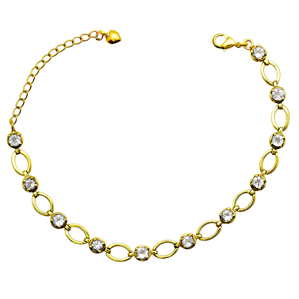 Colorful Gemstone 18K Gold Plated Bracelet – Designer Jewelry USA TGB1001 BM-1049
