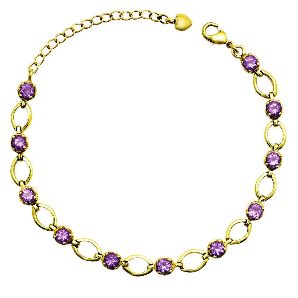 Colorful Gemstone 18K Gold Plated Bracelet – Designer Jewelry USA TGB1001 BM-1049